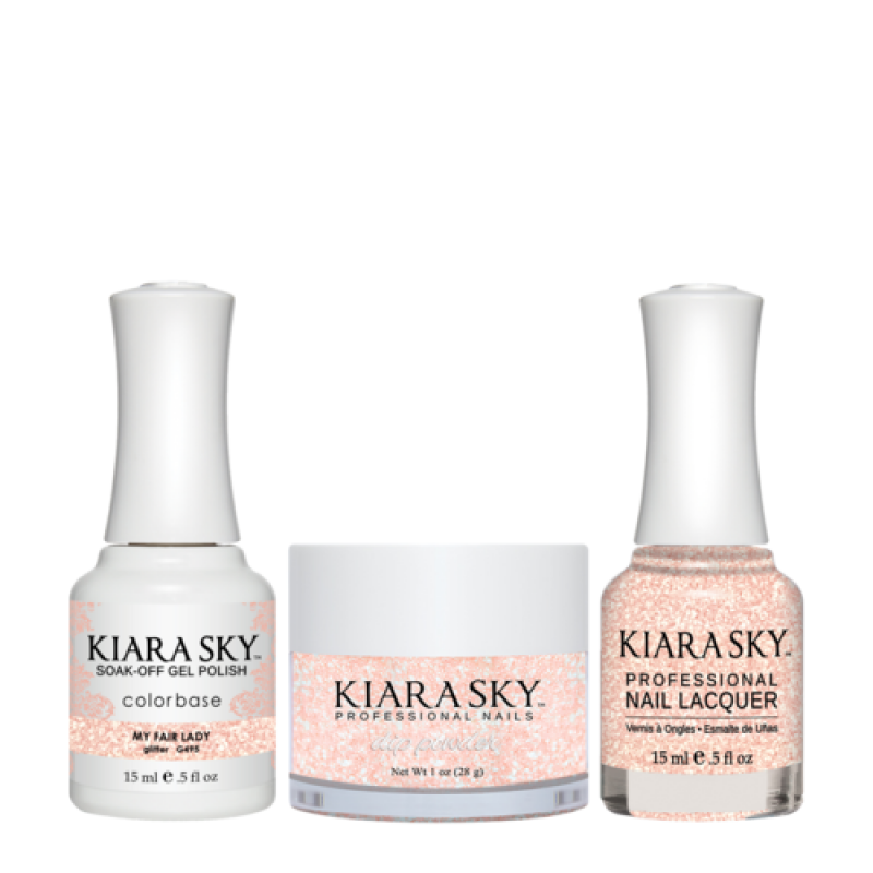 KIARA SKY 3in1 (Dipping Powder + Gel Polish + Nail Lacquer) - DGL 495, My-Fair-Lady